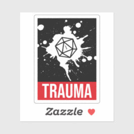 Trauma kritieke mislukking D20 dobbelstenen Sticker