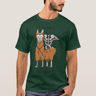 Trauma Llama Caduceus Design T-shirt