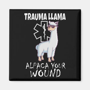 Trauma Llama Emt Design Medic Ems Alpaca Uw wond Magneet