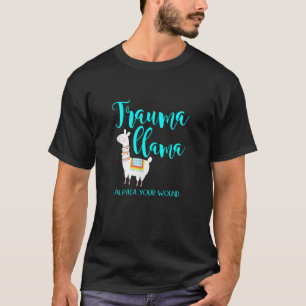 Trauma Llama Verpleegster Pun T shirt Funny ER Ver