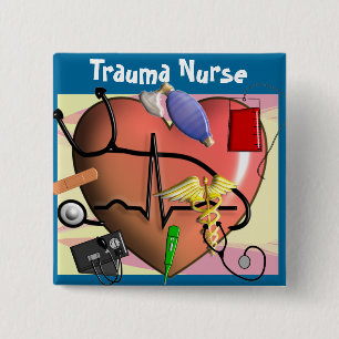 Trauma Nurse Art Gifts Vierkante Button 5,1 Cm