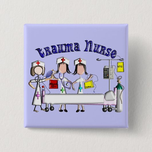 Trauma Nurse Gifts 3D Graphics Vierkante Button 5,1 Cm (Voorkant)