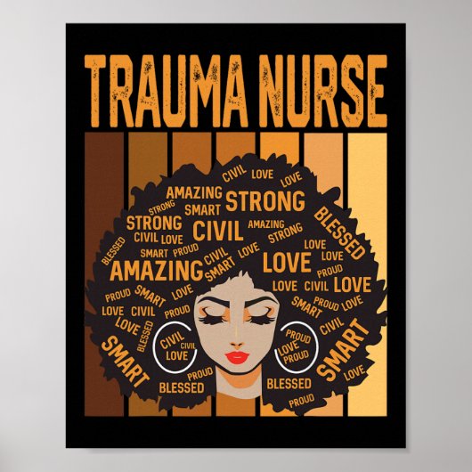 Trauma Nurse Powerful Black History Month Black Pr Poster (Voorkant)