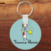 Trauma Nurse "Trauma Queen" T-Shirts en Gifts Sleutelhanger (Voorkant)