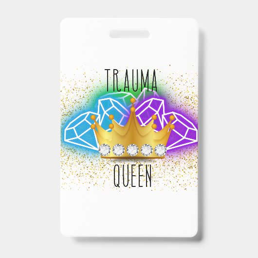 Trauma Queen Badge Houder (Voorzijde)