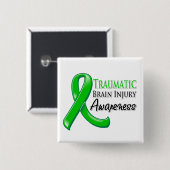 Traumatisch bewustzijn van hersenletsels vierkante button 5,1 cm (Voorkant /achterkant)
