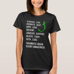 Traumatisch hersenletsel Survivor Hope TBI Warr T-shirt