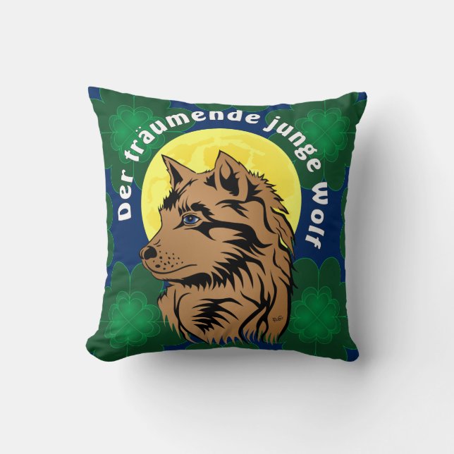 träumender Wolfswelpe Kussen (Voorkant)