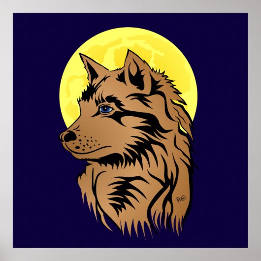 träumender Wolfswelpe Poster (Voorkant)