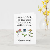 Travail, Coworker, Carte d'appréciation d'équipe (Fleur jaune)