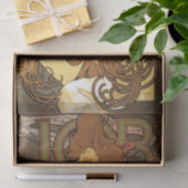 Travail d'Alphonse Mucha sur papier de soie (Cadeau)