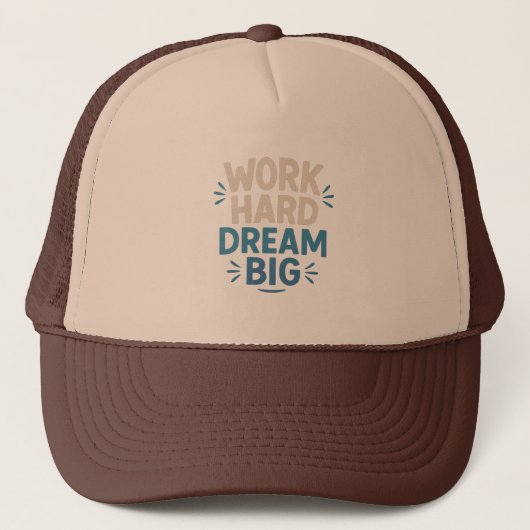 Travail Dream dur Big Motivational Devis Casquette (Devant)