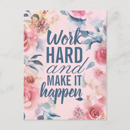 Travail motivationnel Réussite acharnée Carte post (Devant)