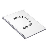 Travail plus tard café d'abord carnet de notes de (Côté Droit)