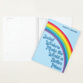 Travail social Citation inspirante Rainbow Blue (Devant avec enveloppe)