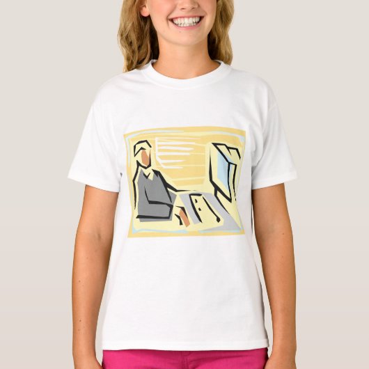 Travailler Dans Un T-Shirt Informatique Pour Fille (Devant)