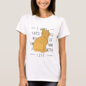 Travailler dur pour le chat - Drôle T-Shirt (Devant)