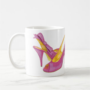 "Travaillera tasse de café rose de talons pour