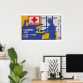 Travailleur avec impression d'art de boîte d'allum (Bureau à domicile)