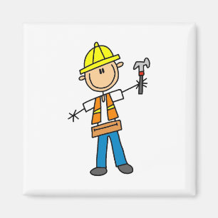 Travailleur de construction avec aimant marteau