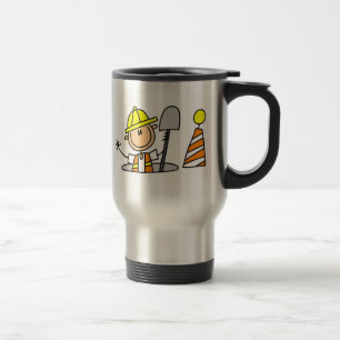 Travailleur de la construction dans la tasse de
