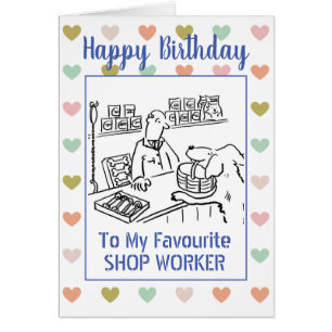 Travailleur de magasin Joyeux Anniversaire