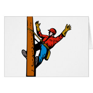 Travailleur d'électricien de monteur de lignes de