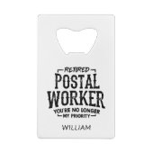 Travailleur postal à la retraite n'a plus de prior (Dos)