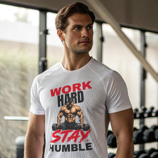 Travaillez Dur Restez Humble T-Shirt de Gym | Moti