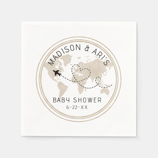 Travel Adventure Baby shower servetten (Voorkant)
