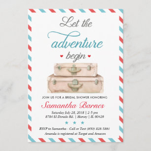 Travel Adventure Suitcase Bridal Show Invitation