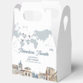Travel Adventure World Map Airplane Baby Shower  Bedankdoosjes (Open)