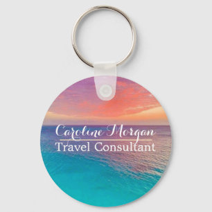 Travel Agent Consultant Beach Scene Sleutelhanger