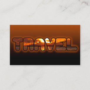 Travel agent oceanische zonsondergang donker oranj visitekaartje