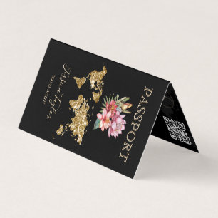 Travel Agent Passport Wereldkaart Voeg foto in Visitekaartjes