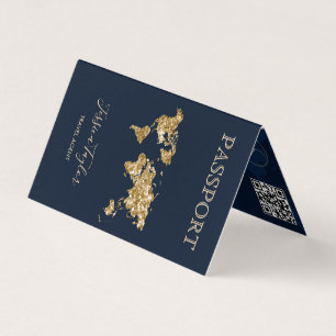 Travel Agent Passport Wereldkaart Voeg foto in Visitekaartjes