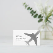 Travel Agent Silver Airplane Visitekaartje (Staand voorkant)