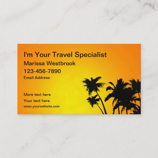 Travel Agent Specialist Visitekaartje (Voorkant)