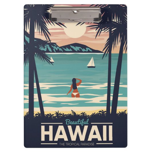 Travel Art Beauful Hawaii Beach Klembord (Voorkant)