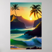 Travel Artwork in de Hawaii Ocean Poster (Voorkant)