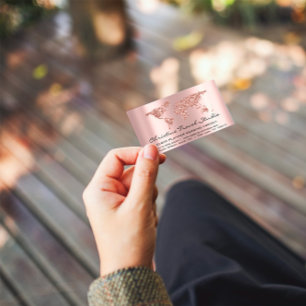 Travel Blogger Agency Earth Wereldbol Roos Visitekaartje