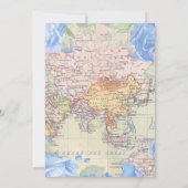 Travel Blue Floral Bridal Shower Kaart (Achterkant)