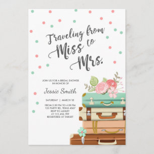 Travel Bridal douche-uitnodiging Miss aan Mrs. Kaart