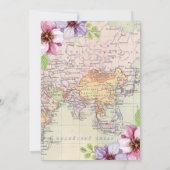 Travel Bridal Shower Invitation Floral Kaart (Achterkant)