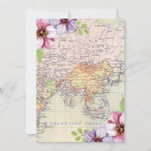 Travel Bridal Shower Invitation Floral Kaart