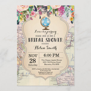 Travel Bridal Shower-uitnodiging Kaart