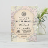 Travel Bridal Shower-uitnodiging Kaart (Staand voorkant)