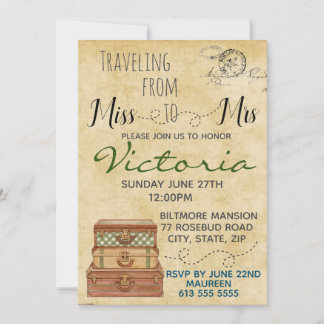 Travel Bridal Shower-uitnodiging Kaart