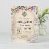Travel Bridal Shower-uitnodiging Kaart (Staand voorkant)