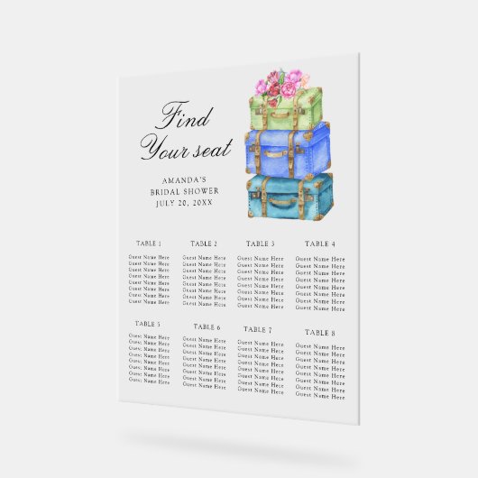 Travel Bridal shower Wedding seating chart Acryl Bord (Hoek)